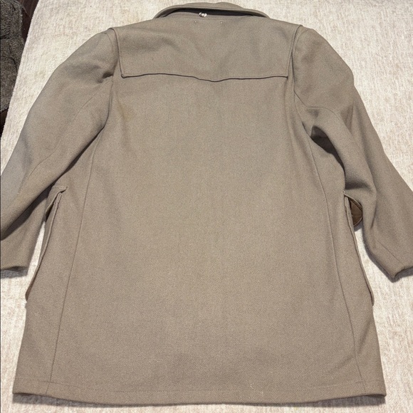 Vintage Men's L/XL Woolrich 100% Wool Sz 44 Brown/Taupe Pea Coat Rare color - Picture 7 of 8
